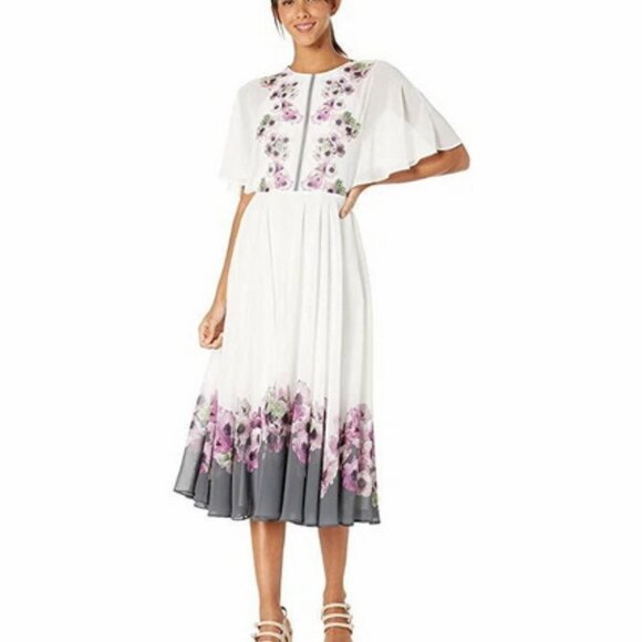 Ted Baker London Dresses & Skirts - Ted Baker London Ivory Begoni Neopolitan Print Midi Dress